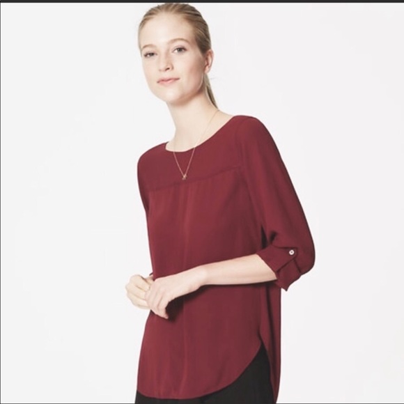 Loft Cranberry boatneck blouse - Picture 2 of 8